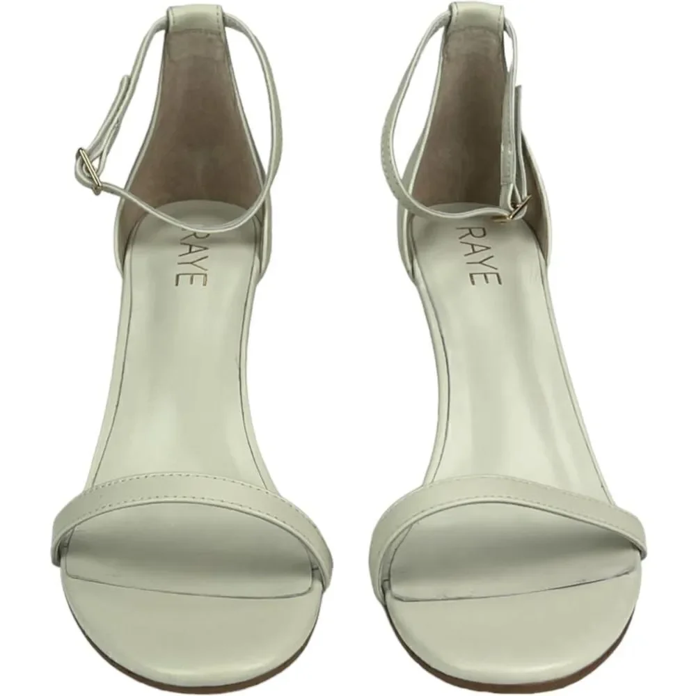 New Raye Women 9.5 US Lizz Heel White Leather Sandals Open-toe Shoes  $190